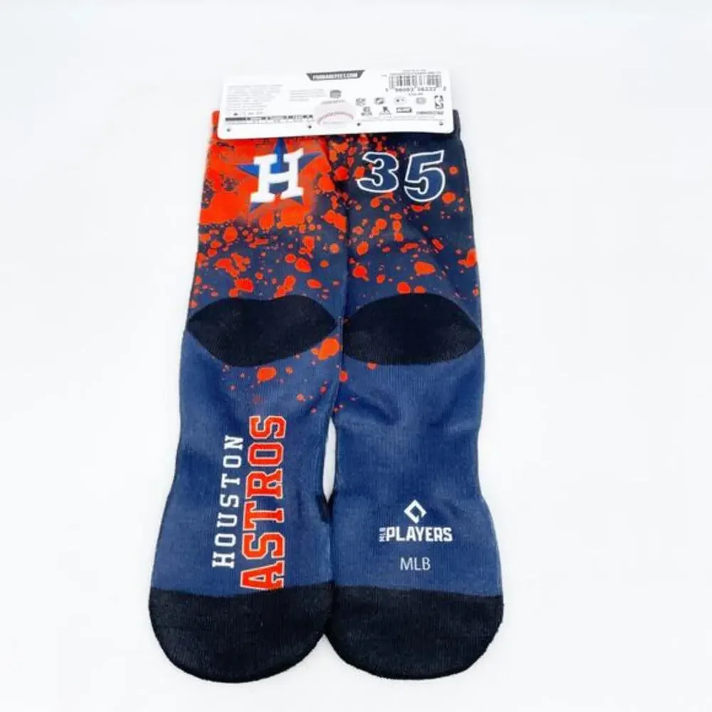 For Bare Feet Houston Astros Youth Justin‎ Verlander Road Warrior Blue Crew Sock